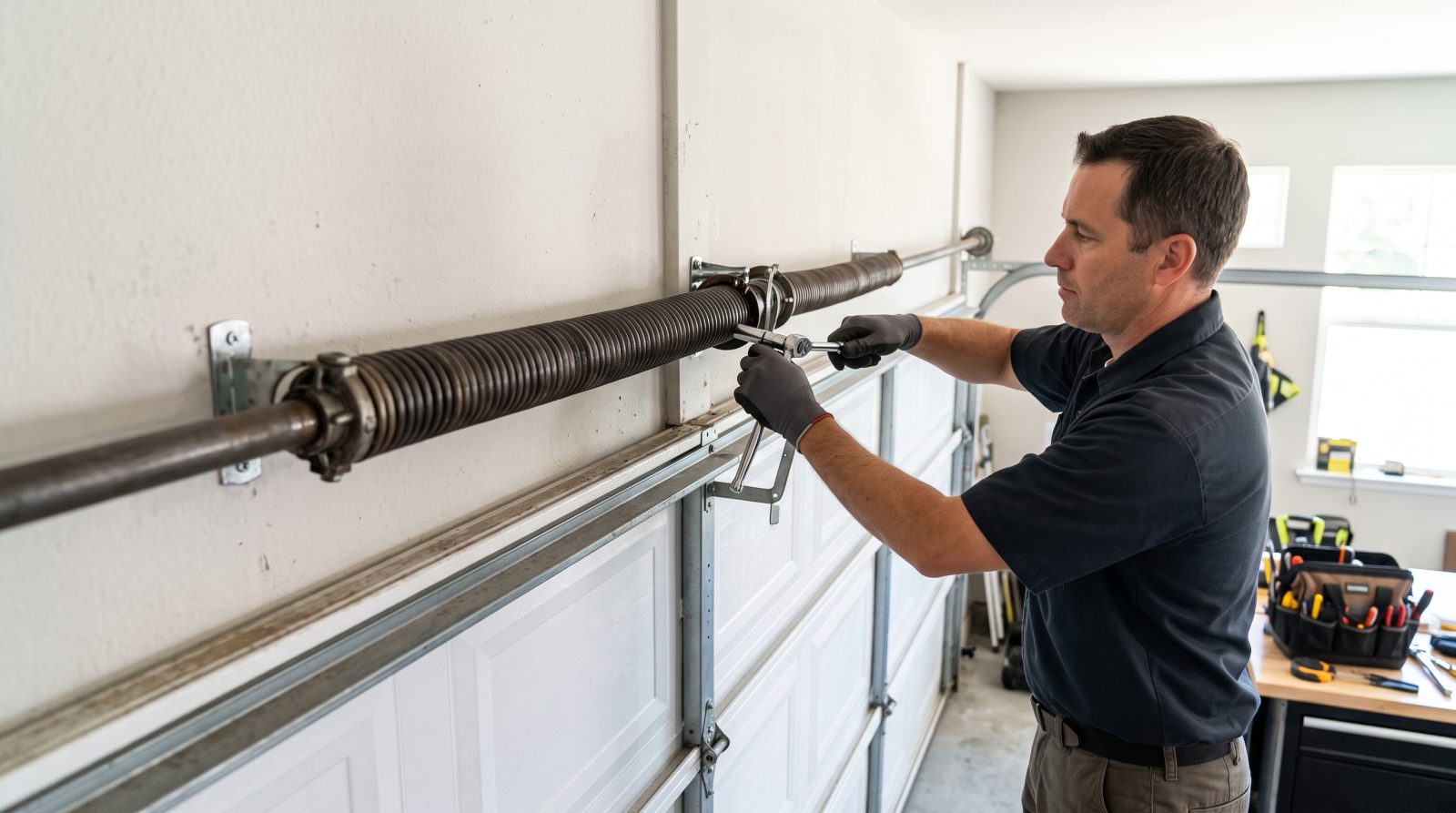 garage door spring repair work for a Milpitas home